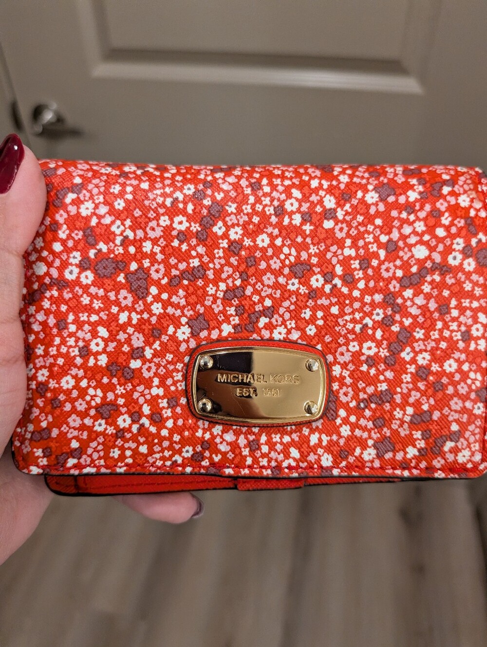 Michael Kors Red Floral Wallet MATCHING BACKPACK AVAILABLE